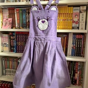 DOLLS KILL X CARE BEARS COLLAB PURPLE SHARE BEAR SUSPENDER CORDUROY SKIRT XS